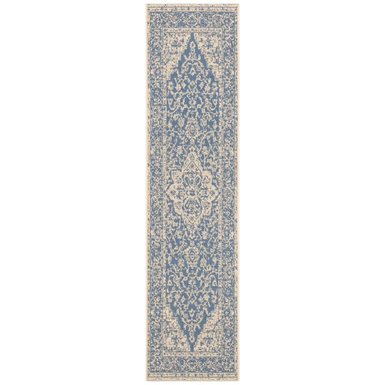 Safavieh Indoor Outdoor Bhs137M Beach House Blue / Creme Rug Transitional